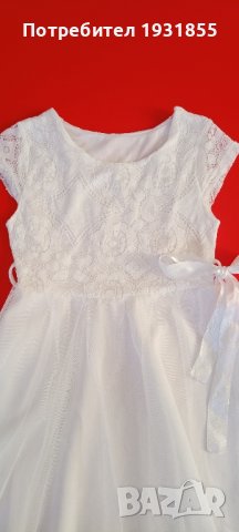 Бяла рокличка+чорапогащник, снимка 7 - Детски рокли и поли - 43943855