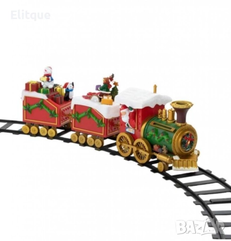 Светещо и музикално коледно влакче с релси, снимка 3 - Други - 52832261