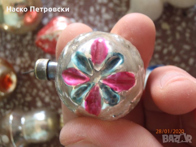 Уникални ретро СТЪКЛЕНИ коледни играчки за елха., снимка 16 - Антикварни и старинни предмети - 28265131
