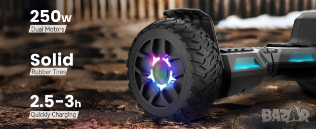 Ховърборд SISIGAD 8.5" Off Road Hoverboard Bluetooth, LED, All Terrain гуми, Самобалансиращ Скутер! , снимка 8 - Скейтборд, ховърборд, уейвборд - 52504674