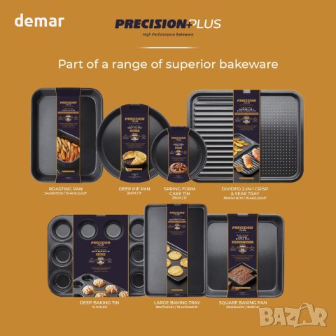 Дълбока форма за торта с незалепващо покритие, 20 см, черна, Tower T943020HG21 Precision Plus, снимка 6 - Съдове за готвене - 43718628