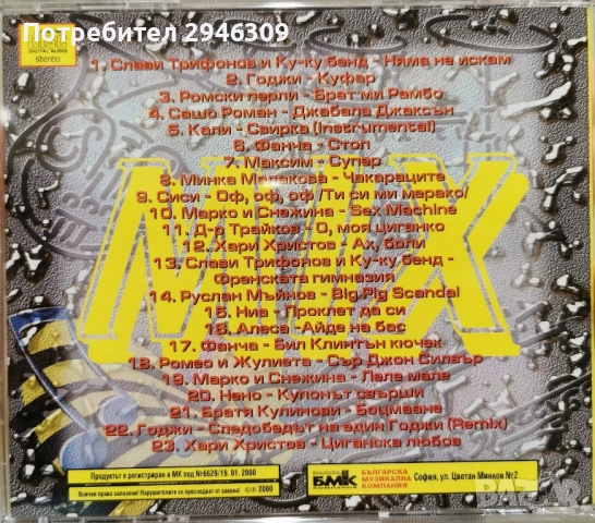 Ча-Ча-Чалга том 2 MIX(2000), снимка 2 - CD дискове - 51857396