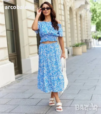 Дамски комплект от две части, топ и миди пола Elora, 5цвята , снимка 11 - Комплекти - 50413384