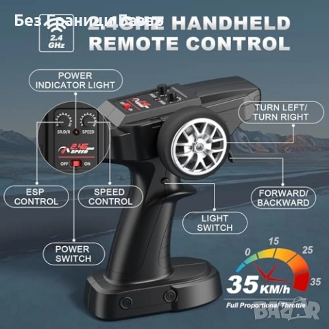 Нова играчка RC Дрифт автомобил 35 km/h 4WD LED светлини 1:18 High Speed, снимка 4 - Коли, камиони, мотори, писти - 52470828