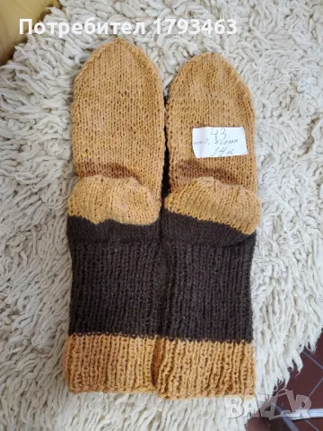 Ръчно плетени мъжки чорапи от вълна, размер 43, снимка 2 - Мъжки чорапи - 50042473