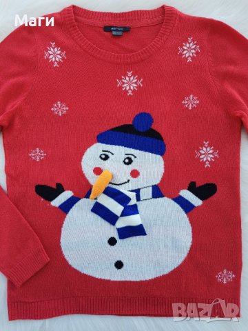Дамски Коледен пуловер S-M, снимка 5 - Блузи с дълъг ръкав и пуловери - 43476682