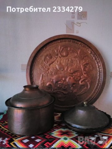 Стара медна чиния поднос,ръчна авторска металопластика., снимка 5 - Декорация за дома - 39729044