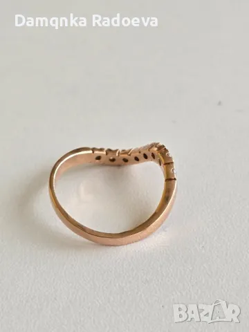 Златен пръстен с Диаманти , снимка 15 - Пръстени - 49847453
