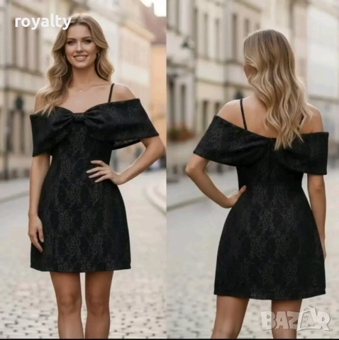 Дамска Елегантна Рокля Два Цвята 