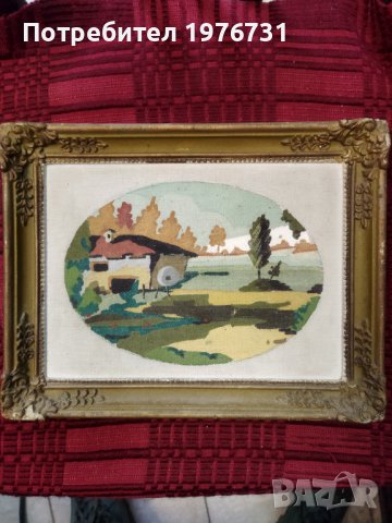 Стара Гипсова рисувана картина , снимка 1 - Антикварни и старинни предмети - 40442217