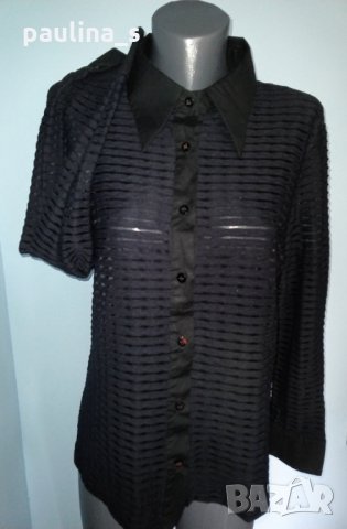 Дизайнерска еластична комбинирана риза" Bernardi" Italy / голям размер , снимка 4 - Ризи - 14269129
