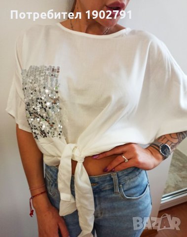 Дамска риза с голо рамо, снимка 1