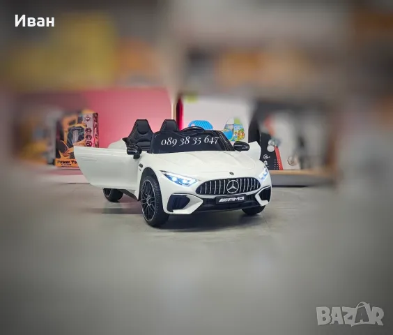 ТОП ЦЕНА!НОВО!Акумулаторна кола Mercedes SL63 AMG с 12V батерия,EVA гуми,кожена седалка, снимка 2 - Електрически играчки - 49602070