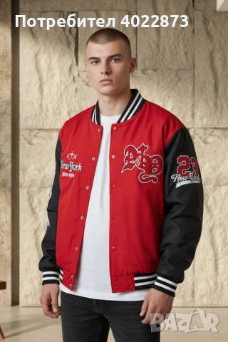 Мъжко Луксозно Бомбер Яке в червен цвят , снимка 8 - Якета - 52466379