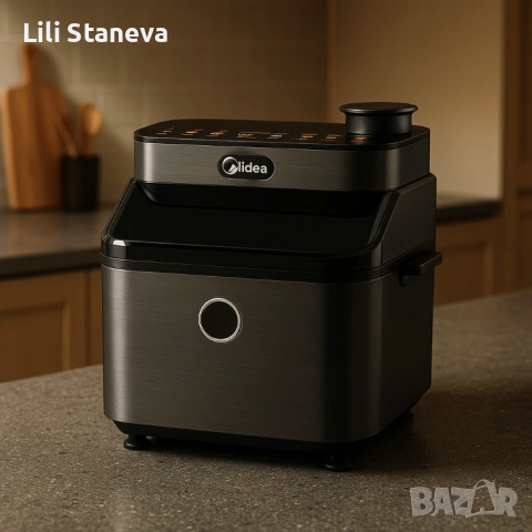Midea DualTaste Air Fryer MF-CY75C2 – 7L капацитет, JuicyLock технология. , снимка 4 - Фритюрници - 53013171
