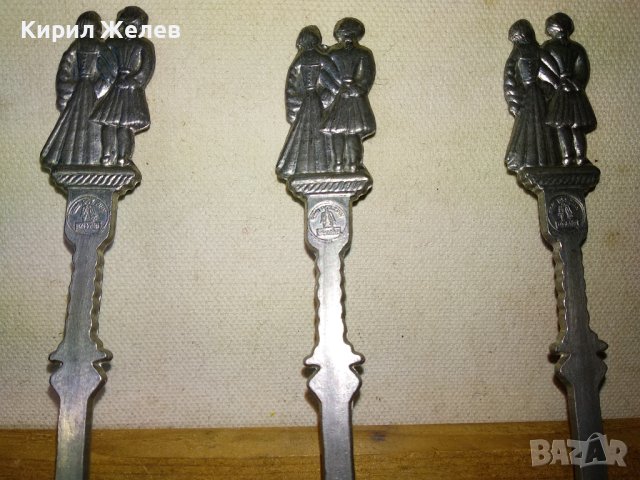 Три СТАРИ ГОЛЕМИ НЕМСКИ ФИГУРАЛНИ КОЛЕКЦИОНЕРСКИ ЦИНКОВИ ЛЪЖИЦИ ЧЕРПАЦИ / ЧЕРПАК с МАРКИРОВКИ 42757, снимка 6 - Колекции - 43949452