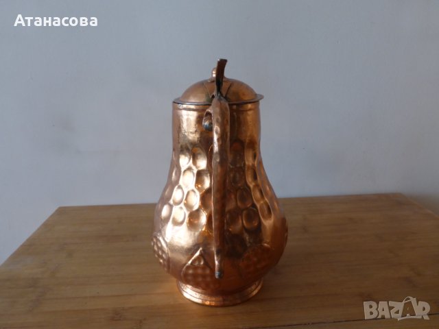 Медна кана с капак 1980 г, снимка 5 - Аксесоари за кухня - 43049476
