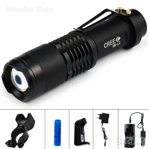 Лед фенер с включено зарядно и батерия FL92. ✨, снимка 1