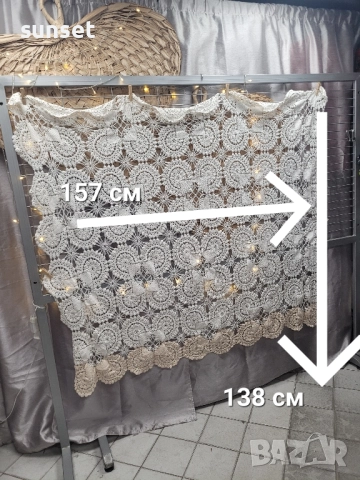 плетена покривка за диван или фотьойл -157/138, снимка 5 - Покривки за легло - 51829689