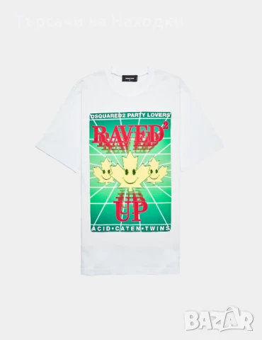 Мъжка тениска DSQUARED RAVED UP бяла XL-3XL white XLarge, снимка 7 - Тениски - 50826123