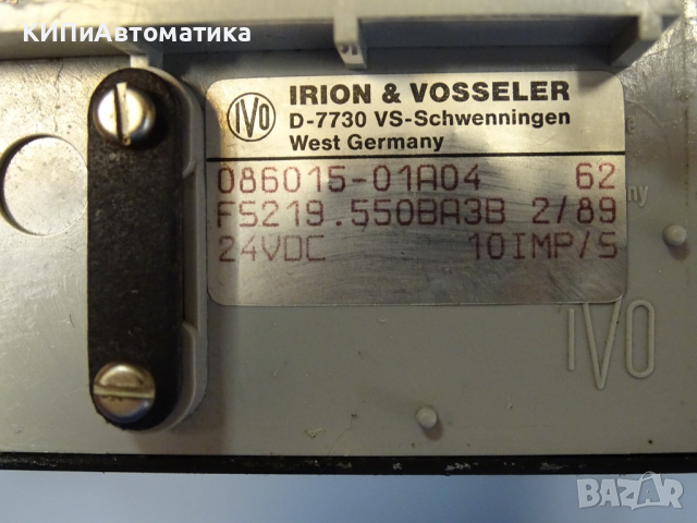 брояч електромеханичен IRION & VOSSELER FS219.550BA3B 24VDC 10imp/s, снимка 5 - Резервни части за машини - 36530708