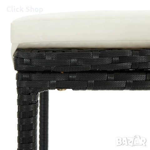 Бар комплект, 3 части, полиратан, черен, снимка 8 - Градински мебели, декорация  - 40378099