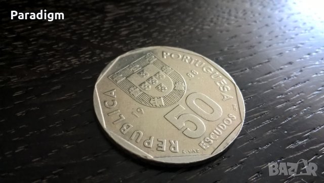 Монета - Португалия - 50 ескудо | 1988г., снимка 1 - Нумизматика и бонистика - 26814075