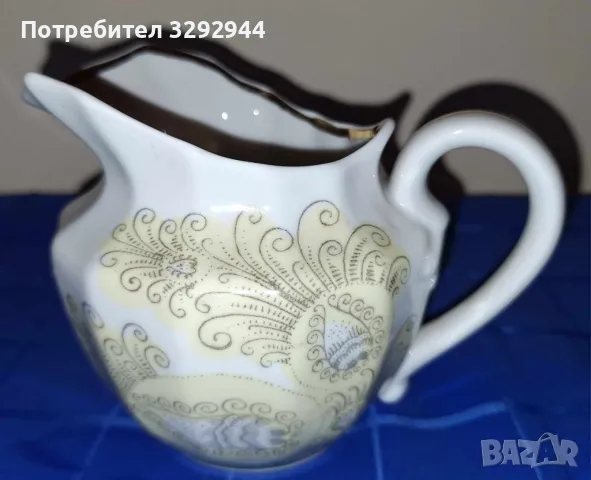 Руски порцеланов сервиз на Вербилки, декор Перо от жар-птица, снимка 5 - Сервизи - 47480282