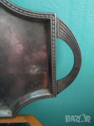 посребрен метален поднос арт нуво, снимка 2 - Други ценни предмети - 39467393