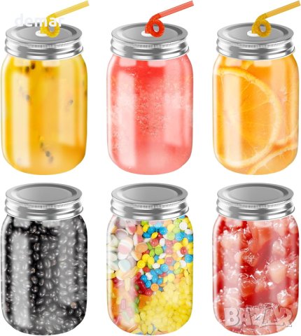 Hiyorsoa Комплект стъклени буркани с херметически капаци 500 мл 6 броя