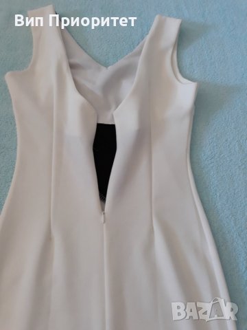Бяла официална скъпа рокля със сегмент-изкуство. Къса и сексапилна , елегантна, с цип на гърба, нова, снимка 10 - Рокли - 37264692