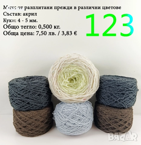 Евтини прежди в малки количества - нови и остатъци, снимка 8 - Други - 52042357