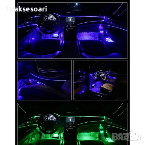 Интериорно LED амбиентно осветление за автомобил с дистанционно и приложение, модел 28955, RGB, 8 м, снимка 10 - Аксесоари и консумативи - 50898748
