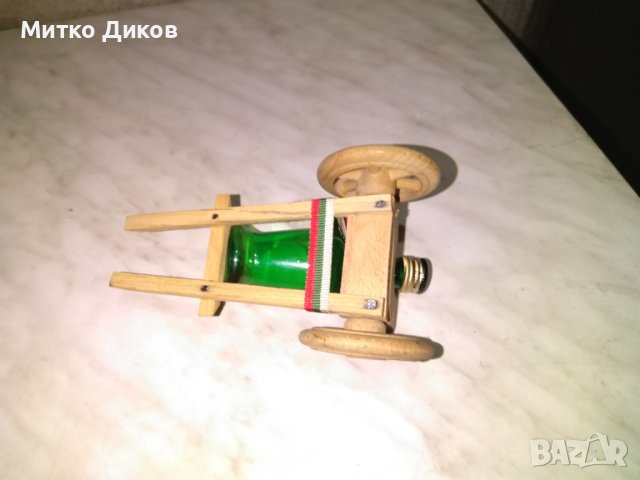 Топче дървено с бутилка карнобатска за украса 150х90х75мм, снимка 3 - Декорация за дома - 43153274