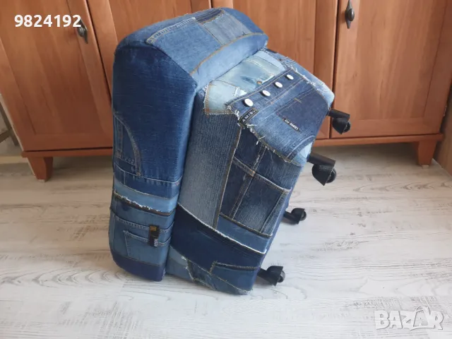 Уникална дънкова табуретка, снимка 9 - Дивани и мека мебел - 47791301