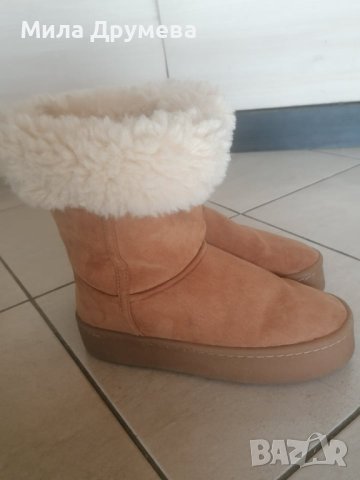 Велурени боти с пух, размер 36, снимка 5 - Дамски боти - 43231451