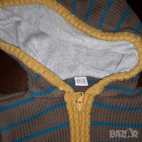 Жилетка момче 12-18м 86см с качулка и джобчета, снимка 2 - Жилетки и елечета за бебе - 26580116