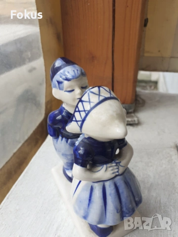 Порцеланова фигура Delffs Blue Hand Painted порцелан, снимка 5 - Антикварни и старинни предмети - 53436202