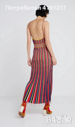 PINKO Дълга рокля на райе – многоцветна, снимка 2 - Рокли - 53604706