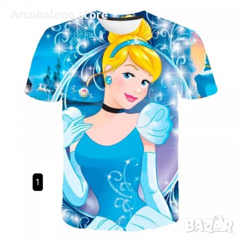 Супер модерна 3D тениска за момичета Cinderella, 8цвята - 023, снимка 1