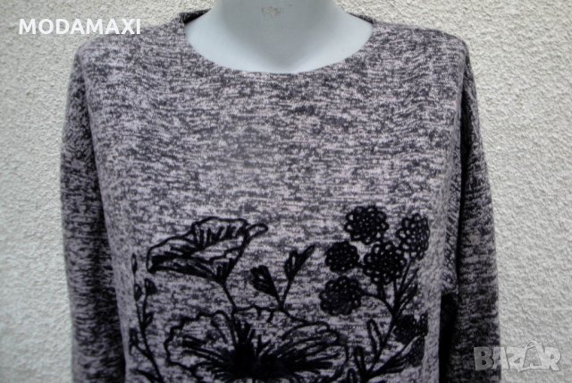 3XL/4XL Нова туника „Madam j“  в сиво , снимка 3 - Блузи с дълъг ръкав и пуловери - 26647484
