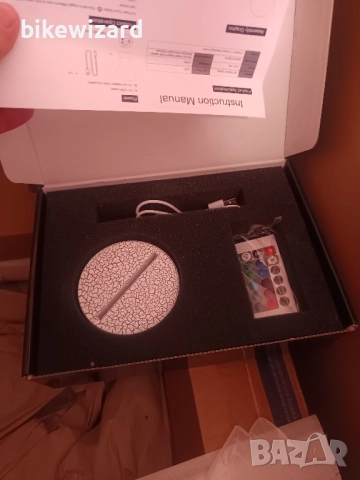 3D LED Нощна Лампа, 16 Цвята Дистанционно Управление НОВА, снимка 3 - Настолни лампи - 52395237