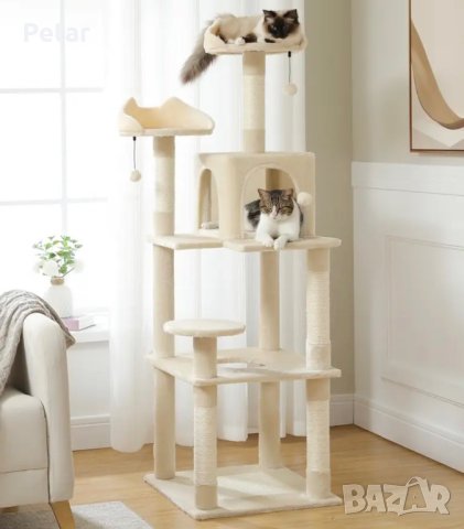 Котешка Катерушка Кула Къща Дърво за Игра 160 см, снимка 5 - За котки - 43583115