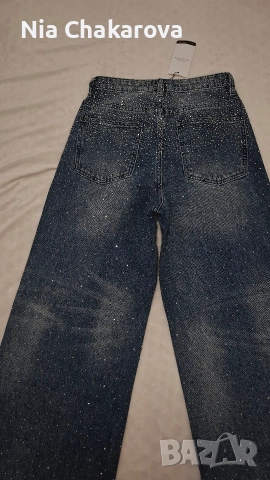 Дънки с камъни – ЧИСТО НОВИ!!!, снимка 3 - Дънки - 52907371