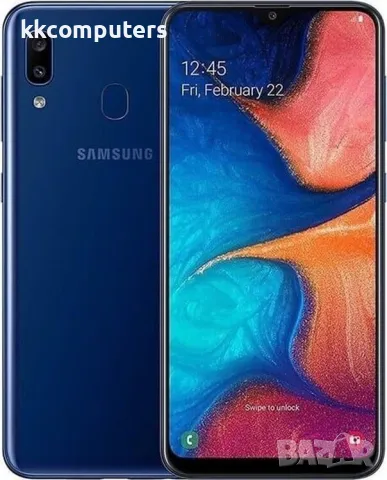 Рамка + Стъкло камера за Samsung A20E (A202) /Черен/ Баркод : 115138, снимка 1 - Резервни части за телефони - 47674087