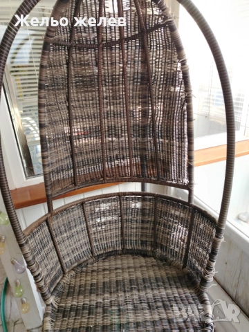 Люлка градинска метал,ратан2м,85см, снимка 2 - Градински мебели, декорация  - 52610737