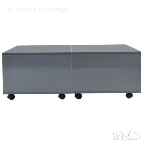 Маса за кафе, супер гланц, сива, 100x100x35 см Код P172, снимка 6 - Маси - 49340710