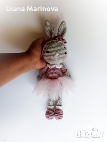 Детска играчка зайче, играчка ръчна изработка, плетени играчки, подарък за дете, снимка 6 - Други - 38887615