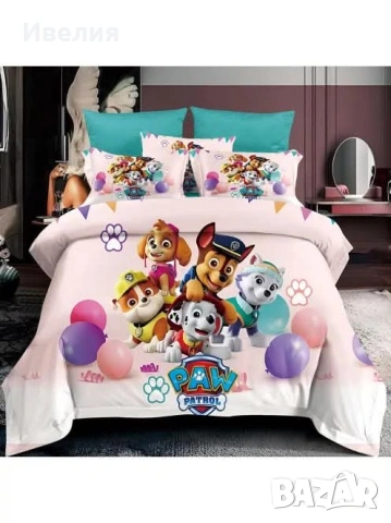 Спални комплекти детски, 3D, 6 части, памук/сатен, снимка 10 - Спално бельо и завивки - 53155296