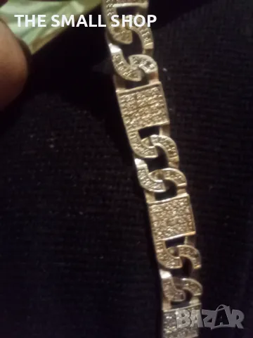 Масивна сребърна гривна с циркони сребро 925, снимка 15 - Гривни - 47855936